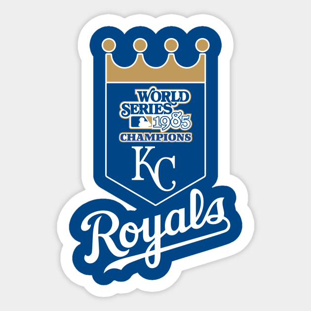 Kansas City Royals 1985 World Series Champs - White Font Sticker by dvstinjames